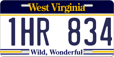 WV license plate 1HR834