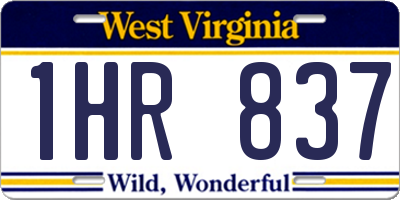 WV license plate 1HR837