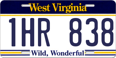 WV license plate 1HR838