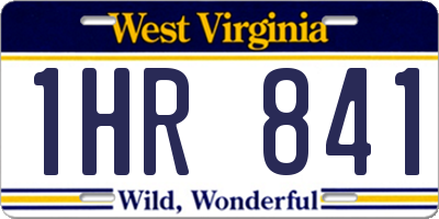 WV license plate 1HR841