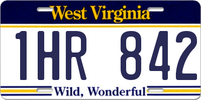 WV license plate 1HR842