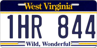 WV license plate 1HR844