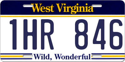 WV license plate 1HR846