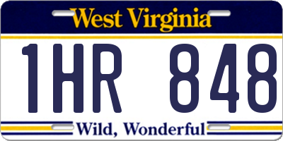WV license plate 1HR848