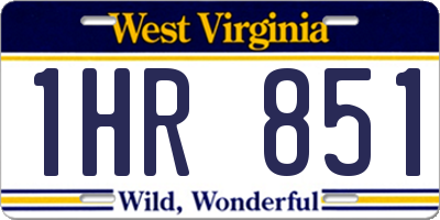 WV license plate 1HR851