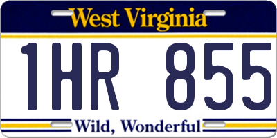 WV license plate 1HR855