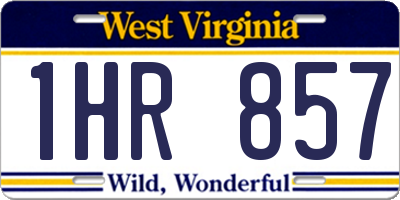 WV license plate 1HR857