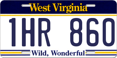 WV license plate 1HR860