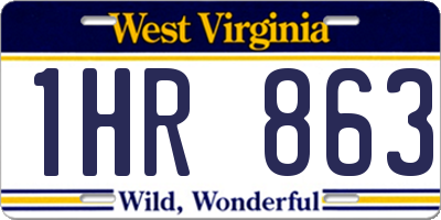 WV license plate 1HR863