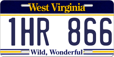 WV license plate 1HR866