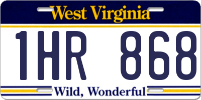 WV license plate 1HR868