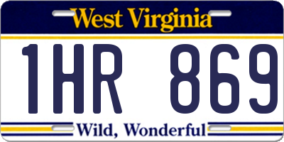 WV license plate 1HR869