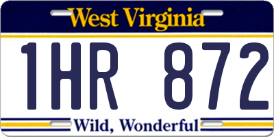 WV license plate 1HR872