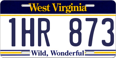 WV license plate 1HR873