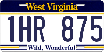 WV license plate 1HR875