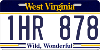 WV license plate 1HR878