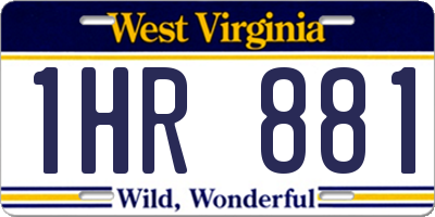 WV license plate 1HR881