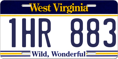 WV license plate 1HR883