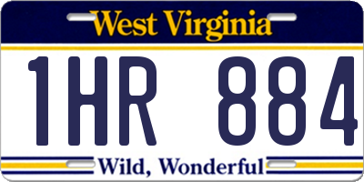 WV license plate 1HR884