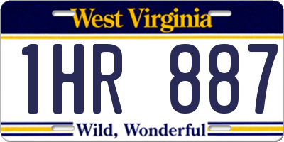 WV license plate 1HR887