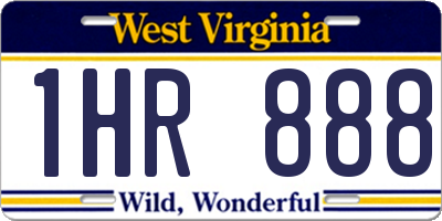 WV license plate 1HR888