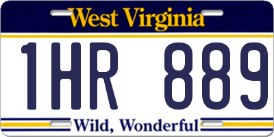 WV license plate 1HR889