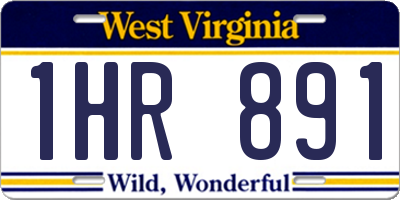 WV license plate 1HR891