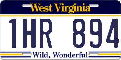WV license plate 1HR894