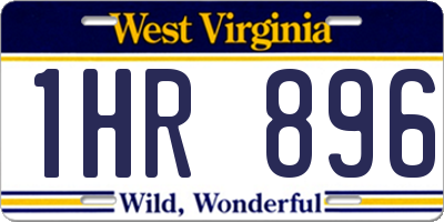 WV license plate 1HR896