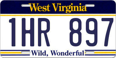 WV license plate 1HR897