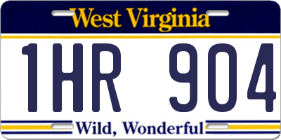 WV license plate 1HR904