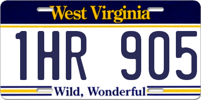 WV license plate 1HR905