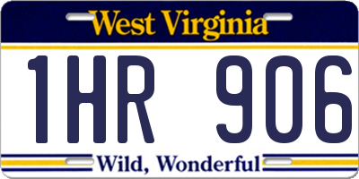 WV license plate 1HR906