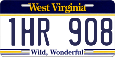 WV license plate 1HR908
