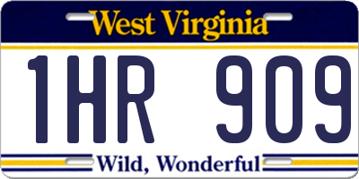 WV license plate 1HR909
