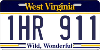 WV license plate 1HR911