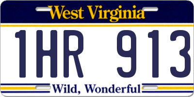WV license plate 1HR913