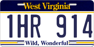 WV license plate 1HR914