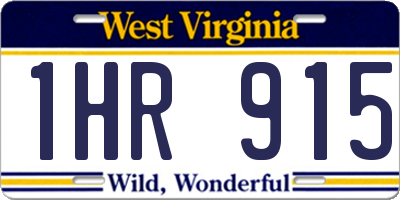 WV license plate 1HR915