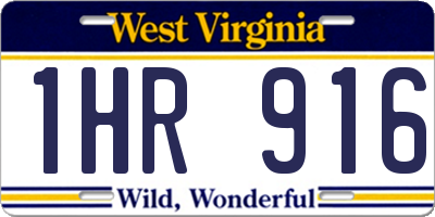 WV license plate 1HR916