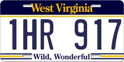 WV license plate 1HR917
