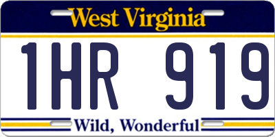 WV license plate 1HR919