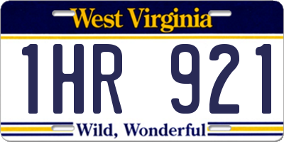 WV license plate 1HR921