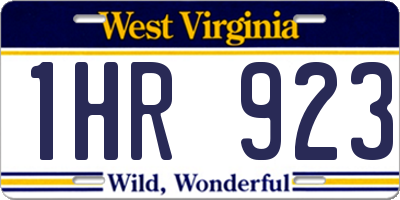 WV license plate 1HR923