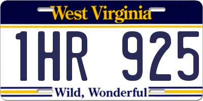 WV license plate 1HR925