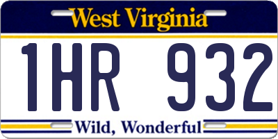 WV license plate 1HR932
