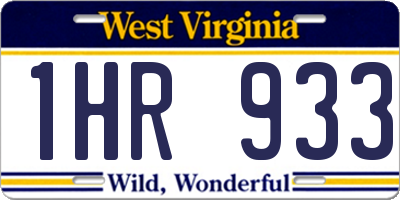 WV license plate 1HR933
