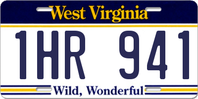 WV license plate 1HR941
