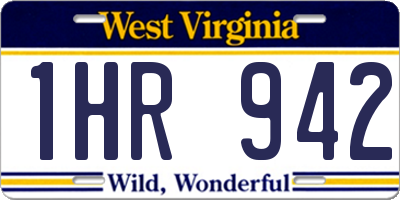 WV license plate 1HR942