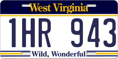 WV license plate 1HR943
